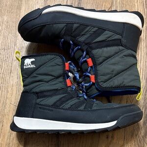 Sorel Kids Black and Blue Waterproof Boots - Whitney ii